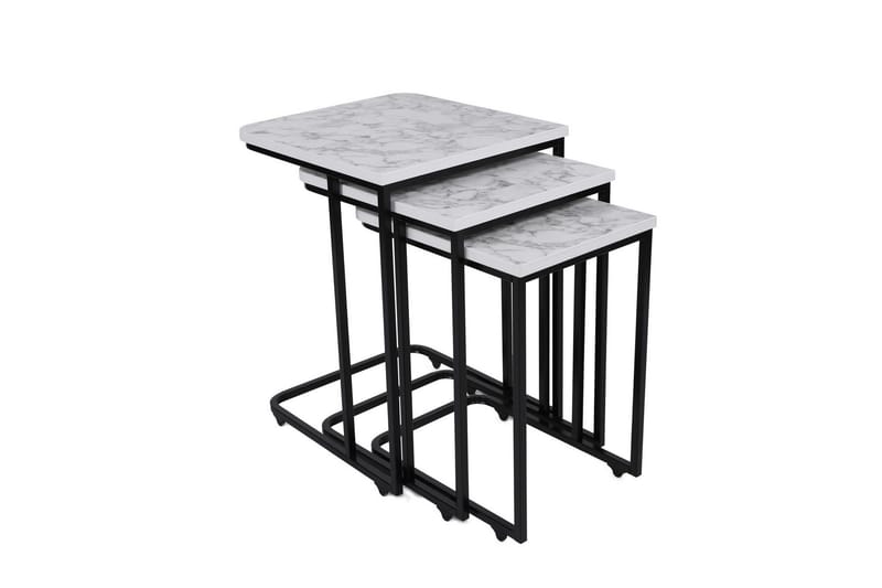 Nagako Satsbord Vit/Svart - Hanah Home - Möbler - Vardagsrum - Soffbord & vardagsrumsbord - Satsbord