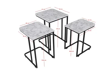 Nagako Satsbord Vit/Svart - Hanah Home - Möbler - Vardagsrum - Soffbord & vardagsrumsbord - Satsbord
