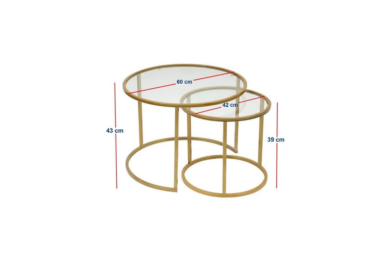 Naruram Soffbord 60 cm - Guld/Transparent - Möbler - Vardagsrum - Soffbord & vardagsrumsbord - Soffbord