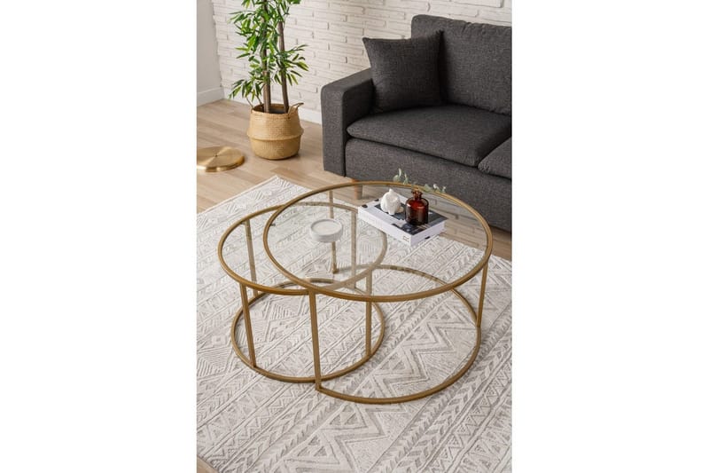 Naruram Soffbord 80 cm - Guld/Transparent - Möbler - Vardagsrum - Soffbord & vardagsrumsbord - Soffbord
