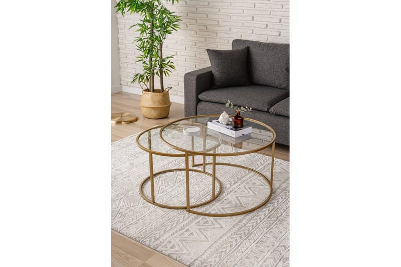 Naruram Soffbord 80 cm - Guld/Transparent - Möbler - Vardagsrum - Soffbord & vardagsrumsbord - Soffbord