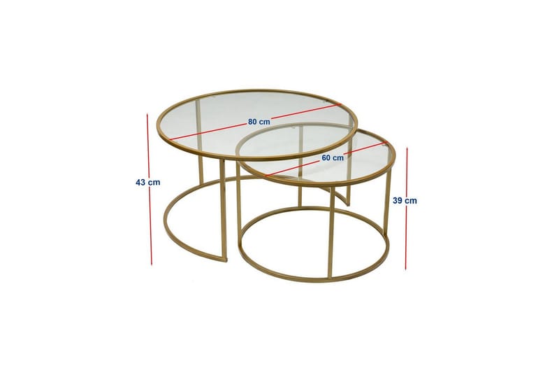 Naruram Soffbord 80 cm - Guld/Transparent - Möbler - Vardagsrum - Soffbord & vardagsrumsbord - Soffbord