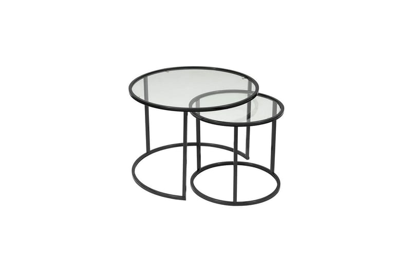 Naruram Soffbord 80 cm, Svart/Transparent