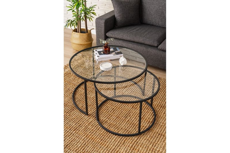 Naruram Soffbord 80 cm - Svart/Transparent - Möbler - Vardagsrum - Soffbord & vardagsrumsbord - Soffbord