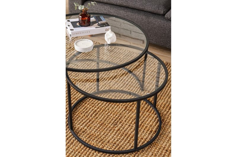 Naruram Soffbord 80 cm - Svart/Transparent - Möbler - Vardagsrum - Soffbord & vardagsrumsbord - Soffbord