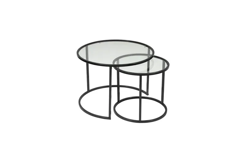 Naruram Soffbord 80 cm, Svart/Transparent