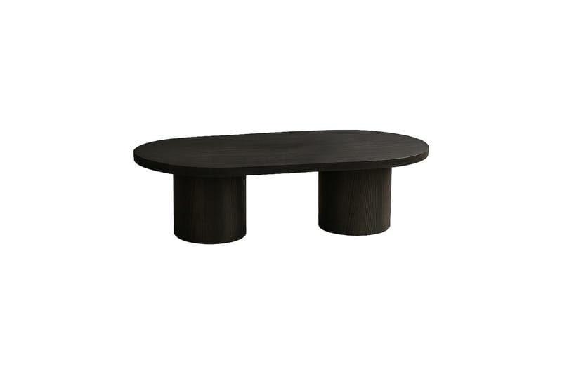 Narvik 120 cm Ovalt Soffbord i Mörkt Trä - Svart - Möbler - Vardagsrum - Soffbord & vardagsrumsbord - Soffbord