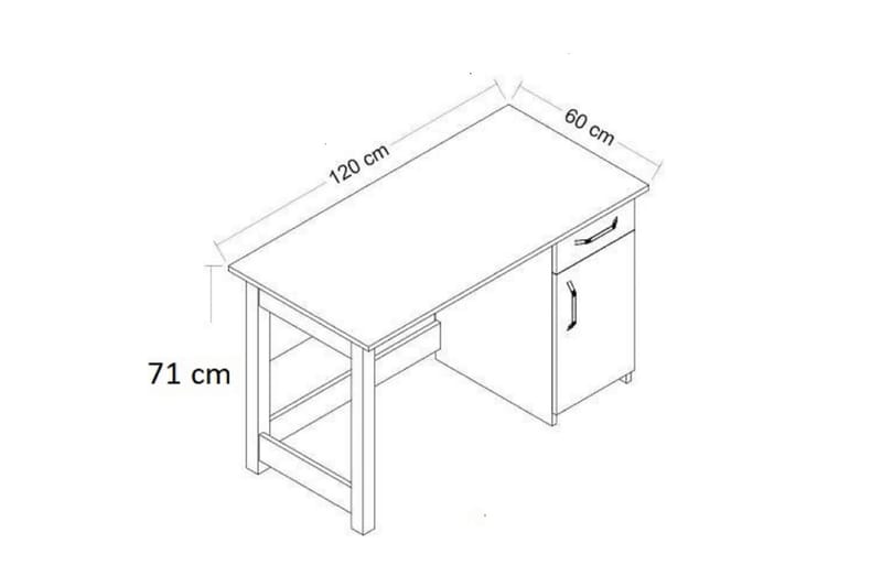 NATURAL Skrivbord 120x60 cm Vit/Brun - Skrivbord - Bord