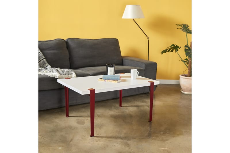 NEDA Soffbord 90x60 cm Vit/Röd - Möbler - Vardagsrum - Soffbord & vardagsrumsbord - Soffbord