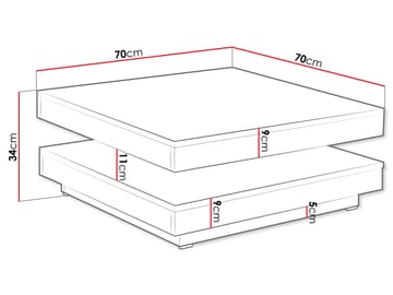 Nenani Kvadratiskt Soffbord 70 cm i Trä - Brun - Möbler - Vardagsrum - Soffbord & vardagsrumsbord - Soffbord