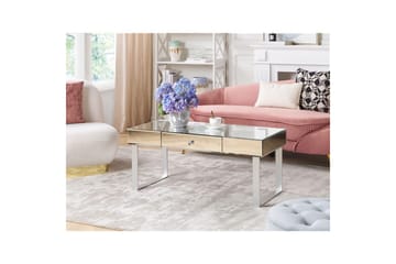 Nesle Rektangulärt Soffbord med Lådor 110 cm i Glas - Spegelsilver - Möbler - Vardagsrum - Soffbord & vardagsrumsbord - Soffbord