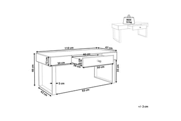 Nesle Rektangulärt Soffbord med Lådor 110 cm i Glas - Spegelsilver - Möbler - Vardagsrum - Soffbord & vardagsrumsbord - Soffbord