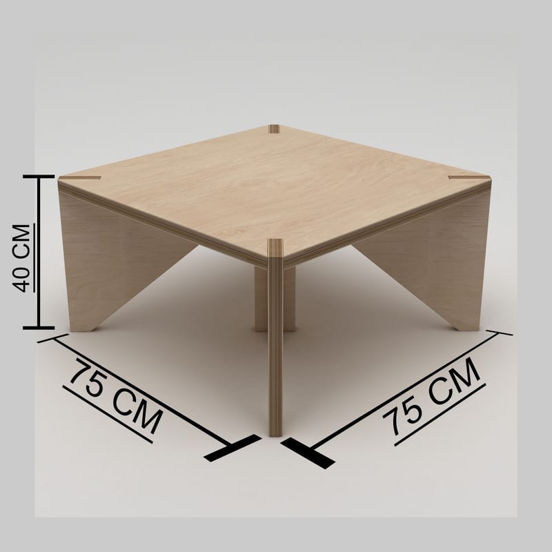 Nirena Litet Kvadratiskt Soffbord 75 cm i Björk - Beige - Möbler - Vardagsrum - Soffbord & vardagsrumsbord - Soffbord