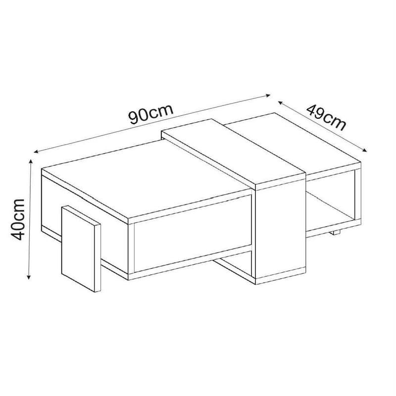 Norell Soffbord 90x40x49 cm - Gordion Marble och Grey - Möbler - Vardagsrum - Soffbord & vardagsrumsbord - Soffbord