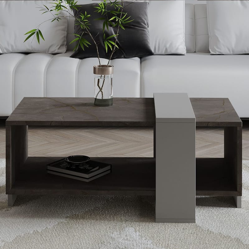 Norell Soffbord 90x40x49 cm - Gordion Marble och Grey - Möbler - Vardagsrum - Soffbord & vardagsrumsbord - Soffbord