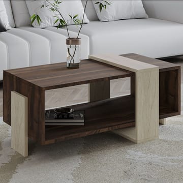 Norell Soffbord 90x40x49 cm - Travertine Walnut - Möbler - Vardagsrum - Soffbord & vardagsrumsbord - Soffbord