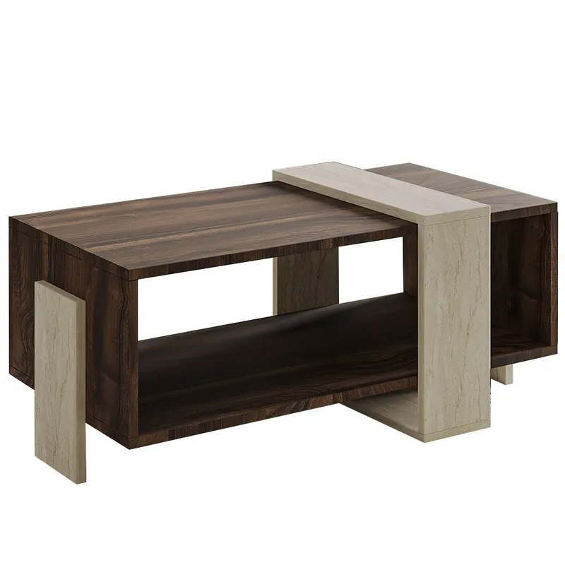 Norell Soffbord 90x40x49 cm, Travertine Walnut