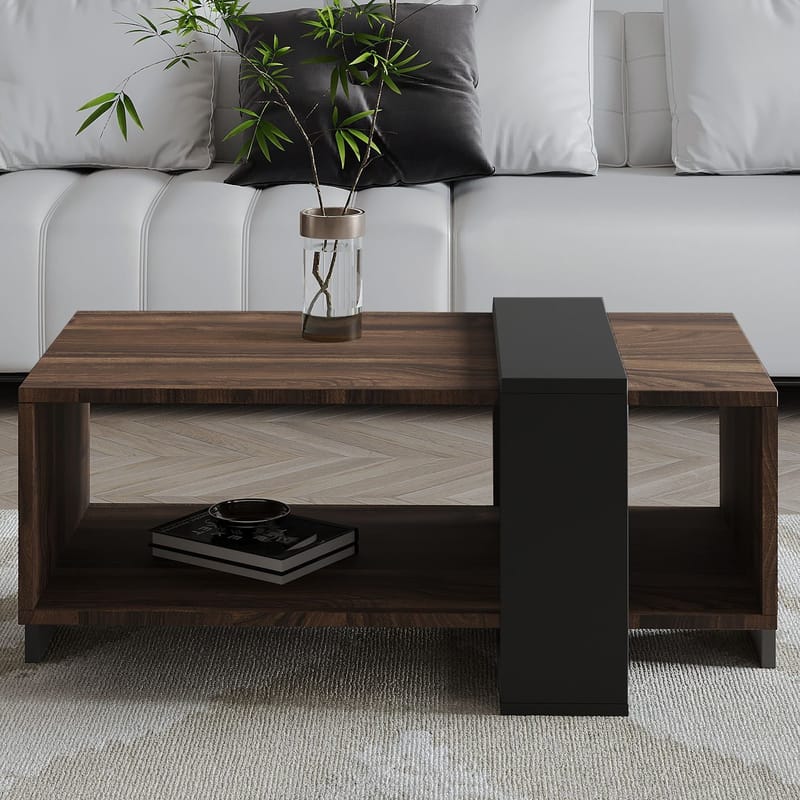 Norell Soffbord 90x40x49 cm - Valnöt och antracit - Möbler - Vardagsrum - Soffbord & vardagsrumsbord - Soffbord