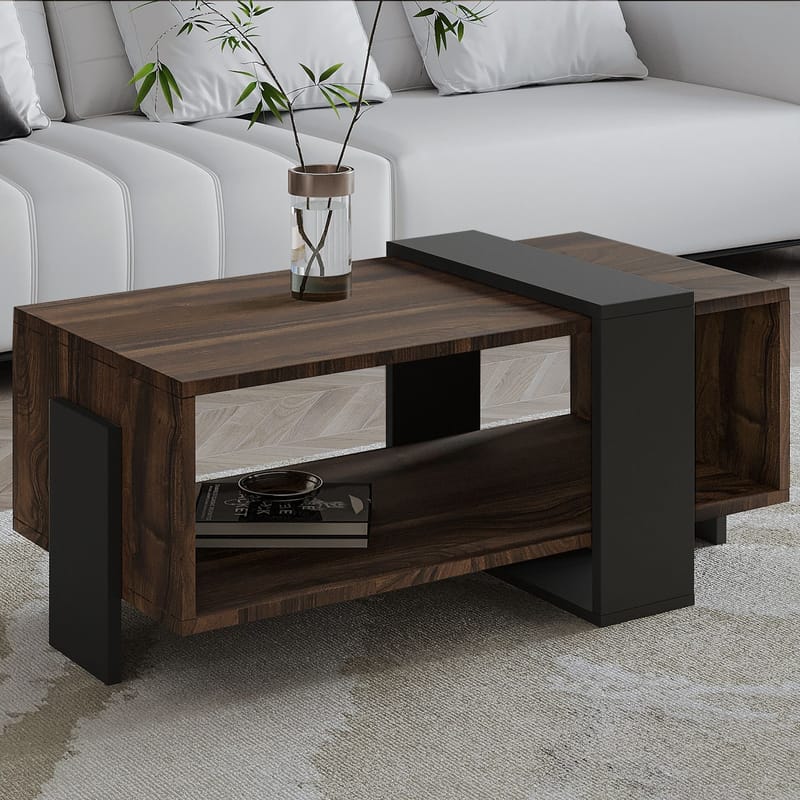 Norell Soffbord 90x40x49 cm - Valnöt och antracit - Möbler - Vardagsrum - Soffbord & vardagsrumsbord - Soffbord