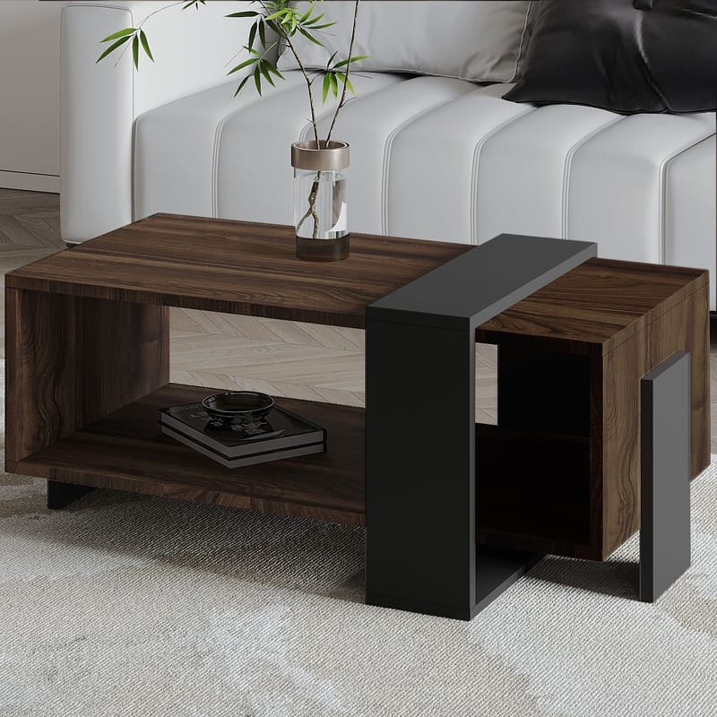 Norell Soffbord 90x40x49 cm - Valnöt och antracit - Möbler - Vardagsrum - Soffbord & vardagsrumsbord - Soffbord