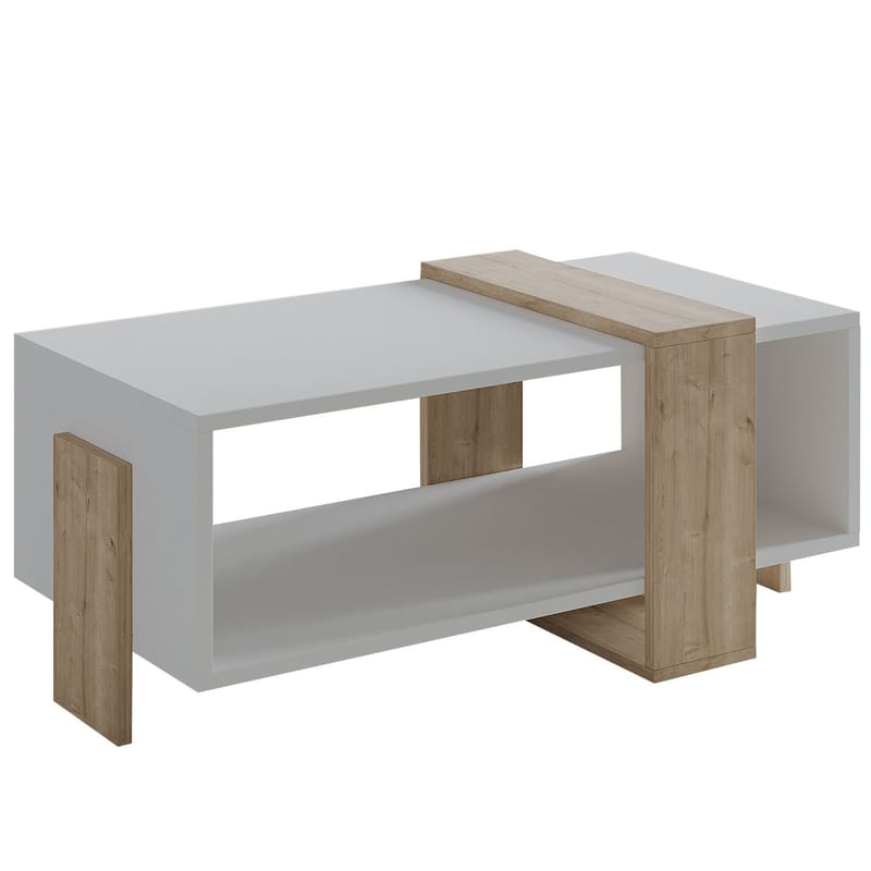Norell Soffbord 90x40x49 cm, Vit och Sapphire Oak