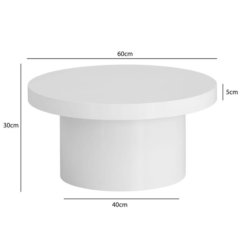 Norvasen Soffbord 60 cm Rund - Högglansvit - Möbler - Vardagsrum - Soffbord & vardagsrumsbord - Soffbord
