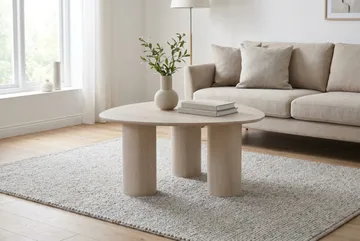 Nova Soffbord Triangelformat 85 cm - Vitlaserad ek - Möbler - Vardagsrum - Soffbord & vardagsrumsbord - Soffbord