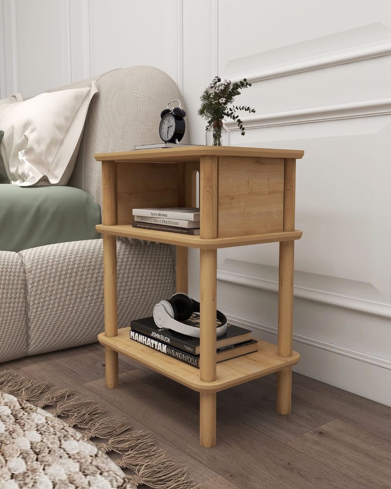 Numira Sidobord 48 cm - Ek - Möbler - Vardagsrum - Soffbord & vardagsrumsbord - Brickbord