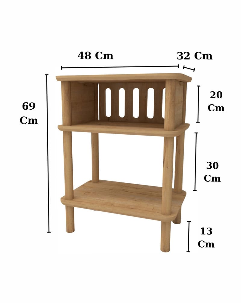 Numira Sidobord 48 cm - Ek - Möbler - Vardagsrum - Soffbord & vardagsrumsbord - Brickbord