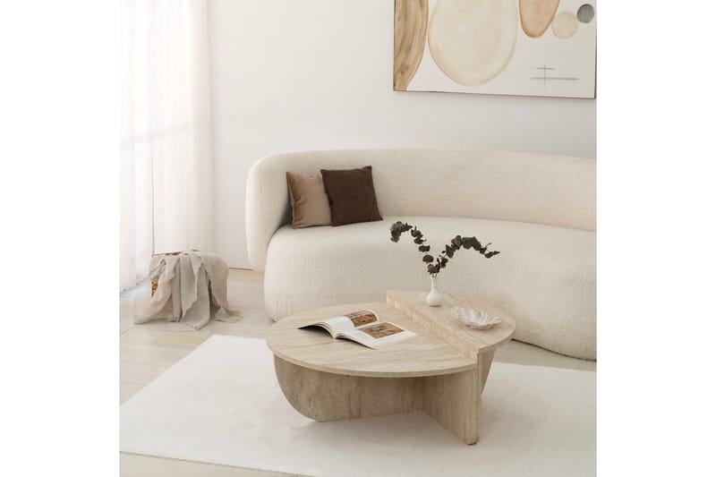 OBINE Soffbord 90 cm Beige - Möbler - Vardagsrum - Soffbord & vardagsrumsbord - Soffbord
