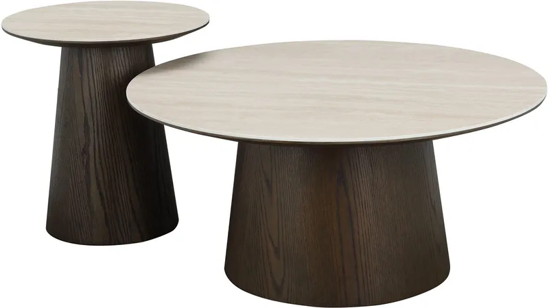 Ödalen Soffbord Rund 48 cm - Travertine look - Möbler - Vardagsrum - Soffbord & vardagsrumsbord - Soffbord