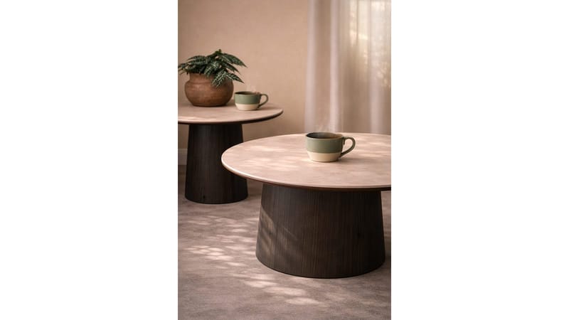 Ödalen Soffbord Rund 48 cm - Travertine look - Möbler - Vardagsrum - Soffbord & vardagsrumsbord - Soffbord