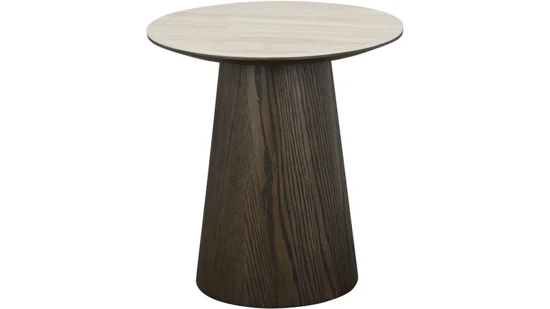 Ödalen Soffbord Rund 48 cm, Travertine look