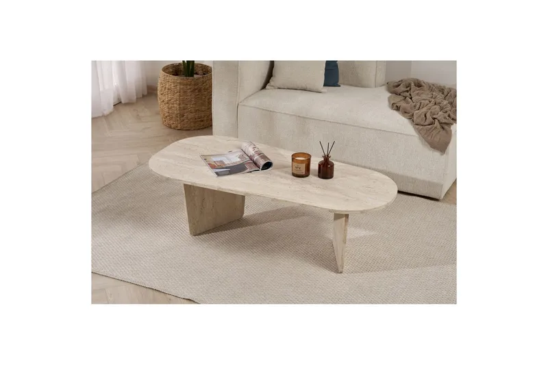 Omari Soffbord 130 cm - Beige - Möbler - Vardagsrum - Soffbord & vardagsrumsbord - Soffbord