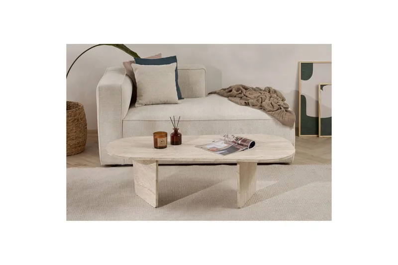 Omari Soffbord 130 cm - Beige - Möbler - Vardagsrum - Soffbord & vardagsrumsbord - Soffbord