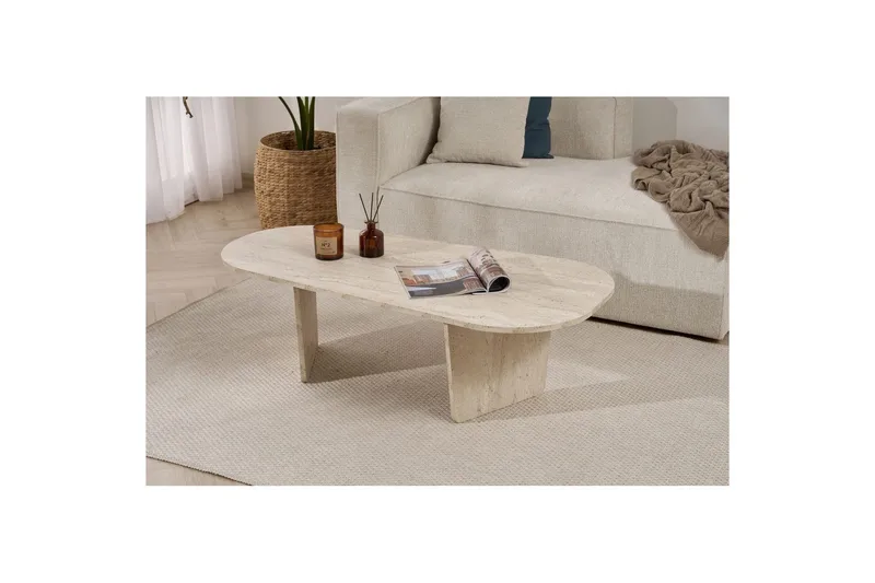 Omari Soffbord 130 cm - Beige - Möbler - Vardagsrum - Soffbord & vardagsrumsbord - Soffbord