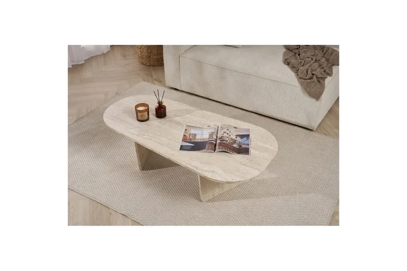 Omari Soffbord 130 cm - Beige - Möbler - Vardagsrum - Soffbord & vardagsrumsbord - Soffbord