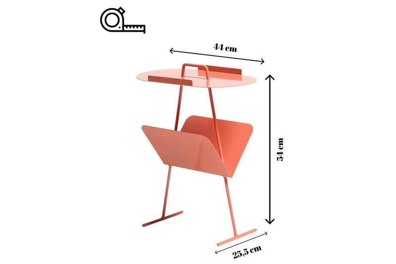 Orren Sidobord 44 cm - Rosa - Möbler - Vardagsrum - Soffbord & vardagsrumsbord - Brickbord