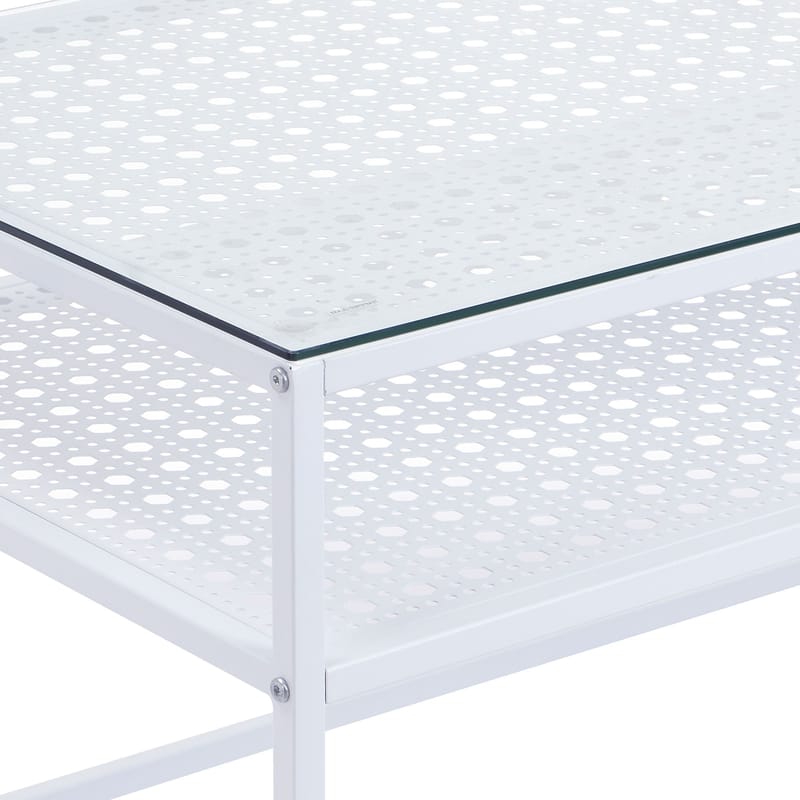 Orvanel Soffbord 100 cm - Transparent och matt vit - Möbler - Vardagsrum - Soffbord & vardagsrumsbord - Soffbord