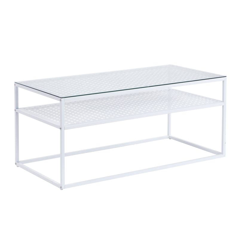 Orvanel Soffbord 100 cm - Transparent och matt vit - Möbler - Vardagsrum - Soffbord & vardagsrumsbord - Soffbord