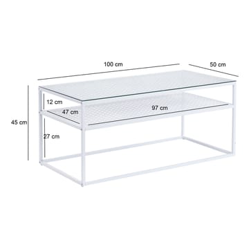 Orvanel Soffbord 100 cm - Transparent och matt vit - Möbler - Vardagsrum - Soffbord & vardagsrumsbord - Soffbord