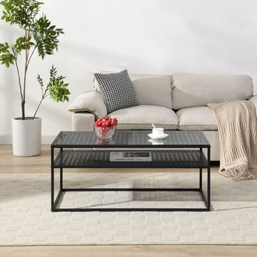 Orvanel Soffbord 100 cm - Transparent och mattsvart - Möbler - Vardagsrum - Soffbord & vardagsrumsbord - Soffbord
