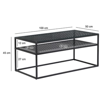 Orvanel Soffbord 100 cm - Transparent och mattsvart - Möbler - Vardagsrum - Soffbord & vardagsrumsbord - Soffbord