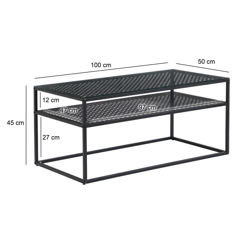 Orvanel Soffbord 100 cm - Transparent och mattsvart - Möbler - Vardagsrum - Soffbord & vardagsrumsbord - Soffbord