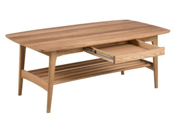 Oscarvik Rektangulärt Soffbord med Lådor och Hylla i Ek - Brun - Möbler - Vardagsrum - Soffbord & vardagsrumsbord - Soffbord