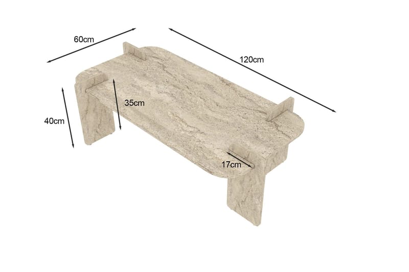 Osmiric Soffbord 120 cm Rektangulär - Travertin - Möbler - Vardagsrum - Soffbord & vardagsrumsbord - Soffbord