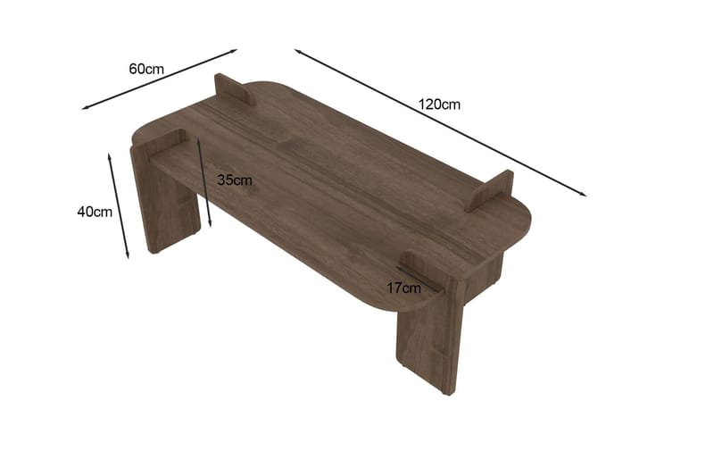 Osmiric Soffbord 120 cm Rektangulär - Valnöt - Möbler - Vardagsrum - Soffbord & vardagsrumsbord - Soffbord