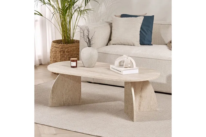 Osyra Soffbord 120 cm - Travertine - Möbler - Vardagsrum - Soffbord & vardagsrumsbord - Soffbord