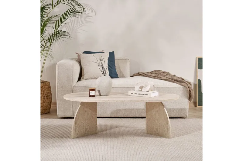 Osyra Soffbord 120 cm - Travertine - Möbler - Vardagsrum - Soffbord & vardagsrumsbord - Soffbord