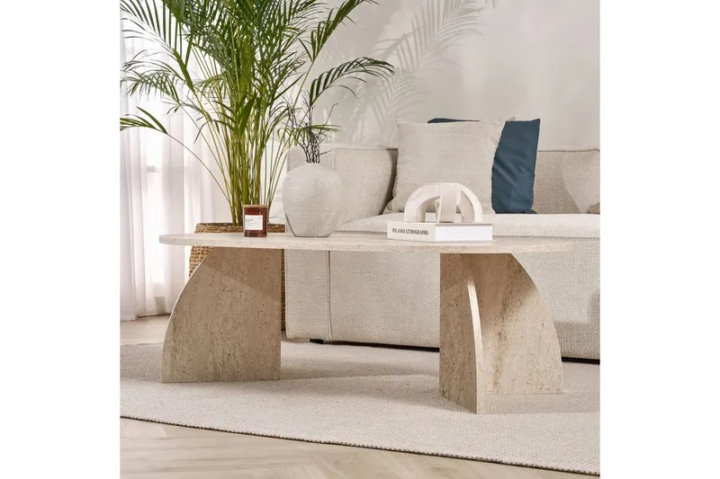 Osyra Soffbord 120 cm - Travertine - Möbler - Vardagsrum - Soffbord & vardagsrumsbord - Soffbord